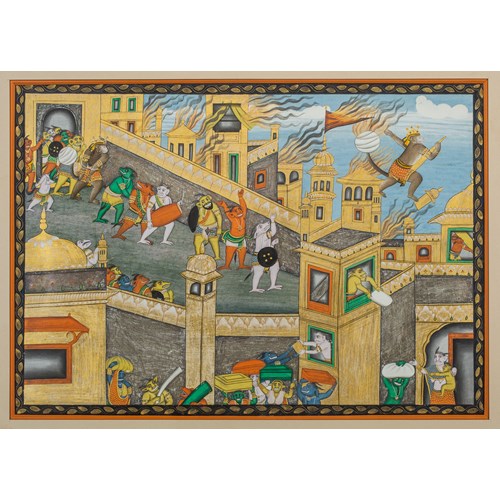 Hanuman Burns Lanka or Lanka Dahan